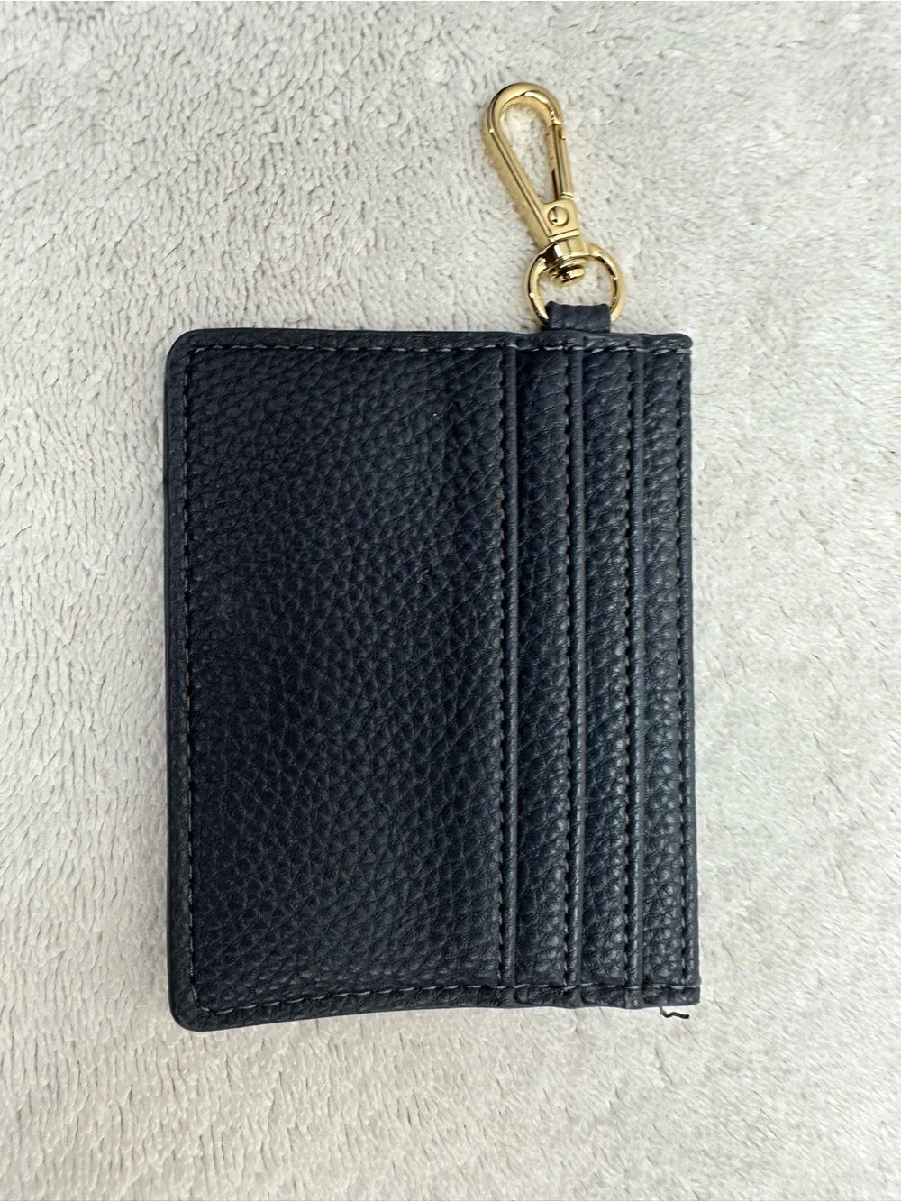 Isaac Mizrahi Pebbled Leather Card & Key Holder with Gold Hardware